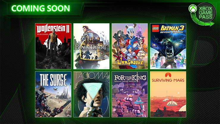 لیست عناوین جدید سرویس Xbox Game Pass؛ Wolfenstein II ،The Surge و چندین بازی دیگر